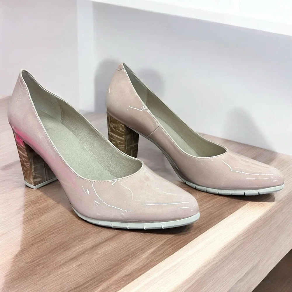 Dorking by Fluchos Tian D8737 Kafir Nude‎ Blush Heels EU 41 US 10.5–11 NEW Spain
